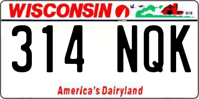 WI license plate 314NQK