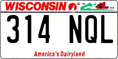 WI license plate 314NQL
