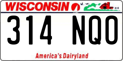 WI license plate 314NQO