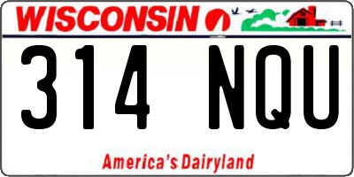 WI license plate 314NQU