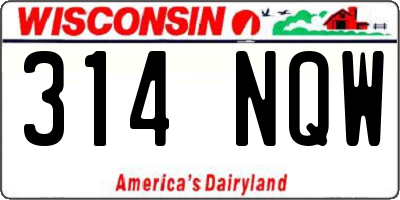 WI license plate 314NQW