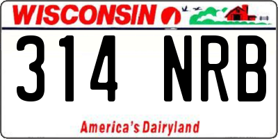 WI license plate 314NRB