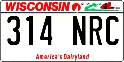 WI license plate 314NRC
