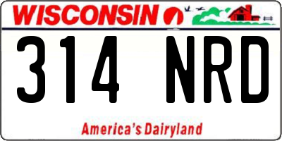 WI license plate 314NRD