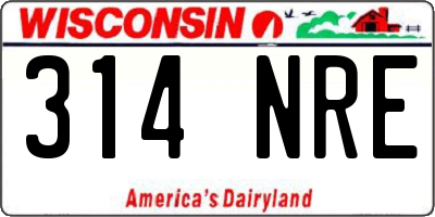 WI license plate 314NRE