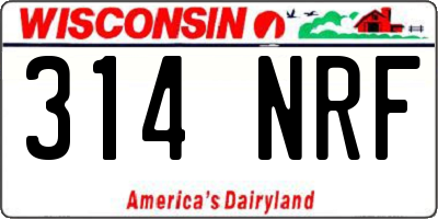 WI license plate 314NRF