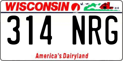 WI license plate 314NRG