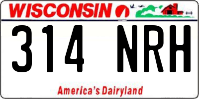 WI license plate 314NRH