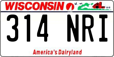 WI license plate 314NRI