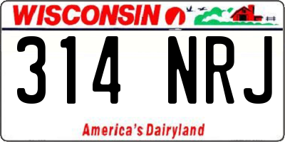 WI license plate 314NRJ