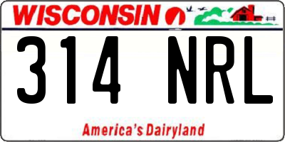 WI license plate 314NRL