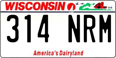 WI license plate 314NRM