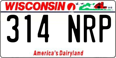 WI license plate 314NRP