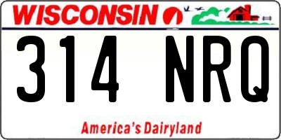WI license plate 314NRQ