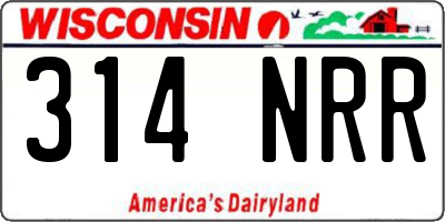 WI license plate 314NRR