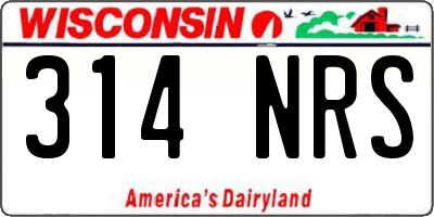 WI license plate 314NRS