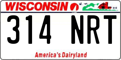 WI license plate 314NRT