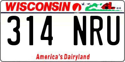 WI license plate 314NRU