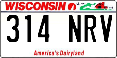 WI license plate 314NRV