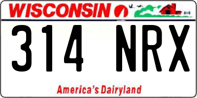 WI license plate 314NRX