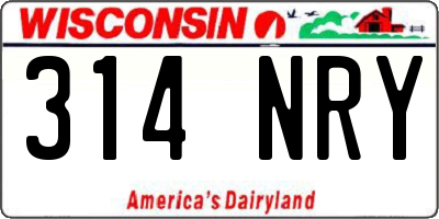 WI license plate 314NRY
