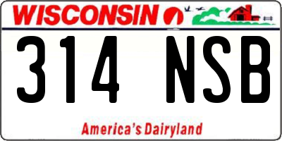 WI license plate 314NSB