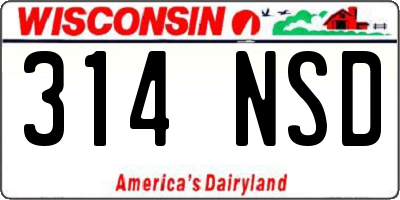 WI license plate 314NSD
