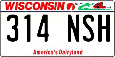 WI license plate 314NSH