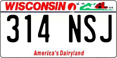 WI license plate 314NSJ