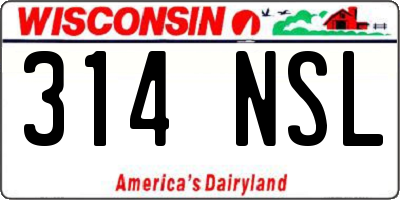WI license plate 314NSL
