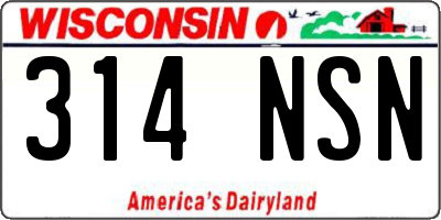 WI license plate 314NSN