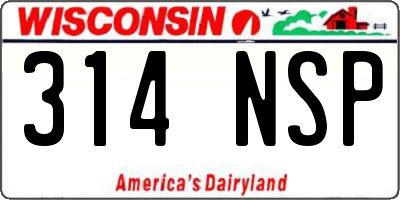 WI license plate 314NSP