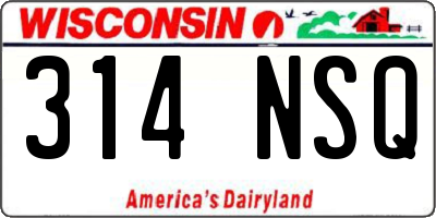 WI license plate 314NSQ