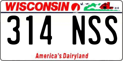 WI license plate 314NSS