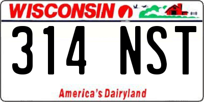 WI license plate 314NST