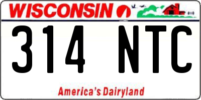 WI license plate 314NTC