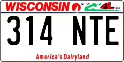 WI license plate 314NTE