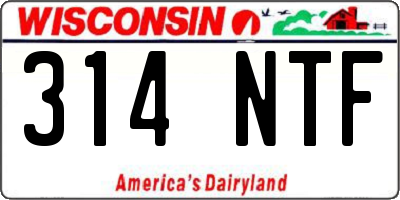 WI license plate 314NTF