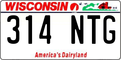 WI license plate 314NTG