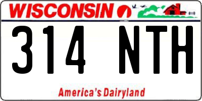 WI license plate 314NTH