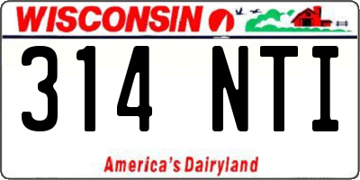 WI license plate 314NTI