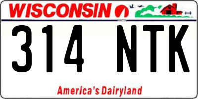 WI license plate 314NTK