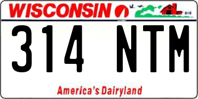 WI license plate 314NTM