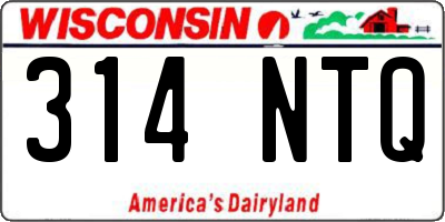 WI license plate 314NTQ