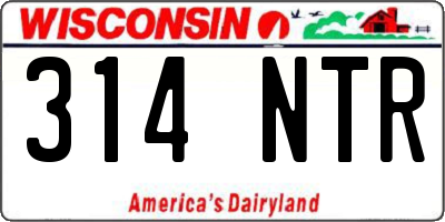 WI license plate 314NTR