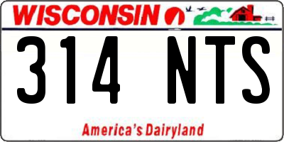 WI license plate 314NTS