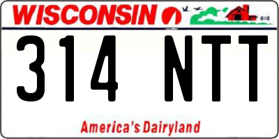 WI license plate 314NTT