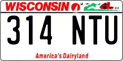 WI license plate 314NTU