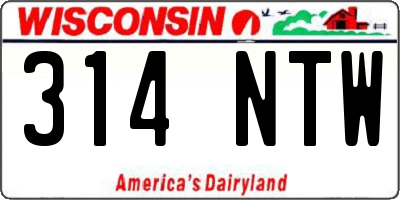 WI license plate 314NTW
