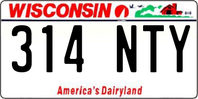 WI license plate 314NTY